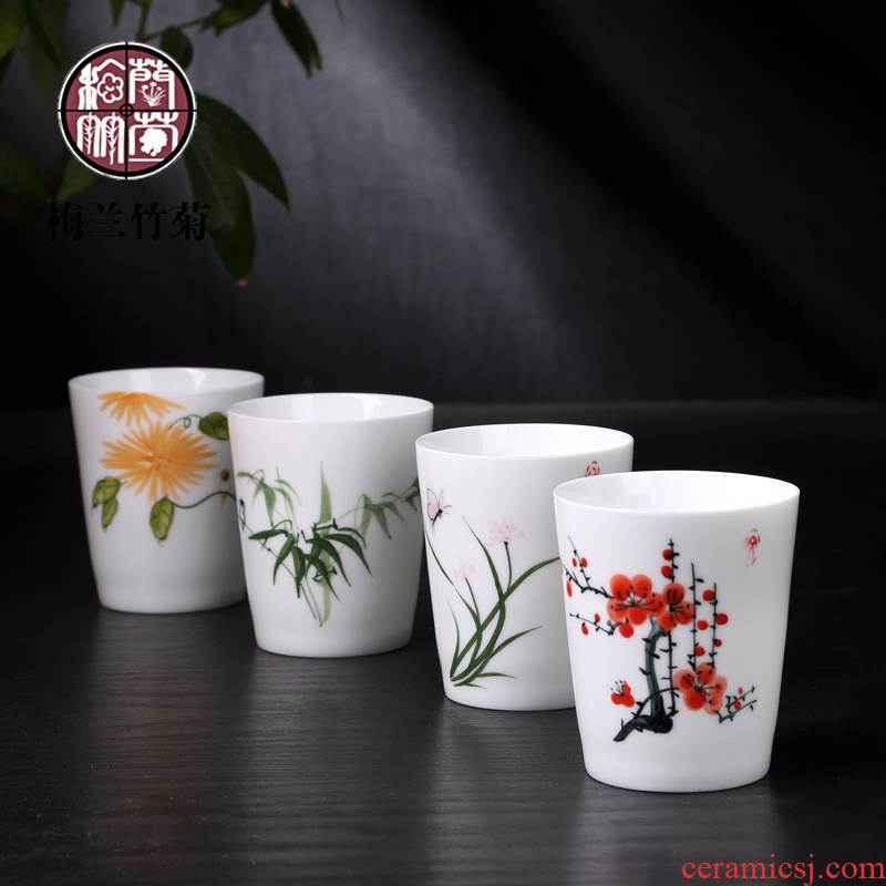 Jingdezhen blue and white porcelain Japanese kung fu tea tea cups white porcelain ceramic tea cup, tea ipads China porcelain cup
