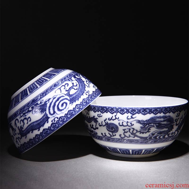 Jingdezhen porcelain ceramic bowl of 4.5/6 of an inch of household rice bowls rainbow such to use a single bowl of soup bowl under the glaze color