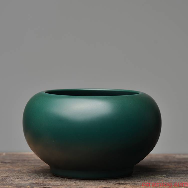 Offered home - cooked at flavour malachite green glaze ceramic water jar is built writing brush washer from jingdezhen porcelain tea set tea by hand