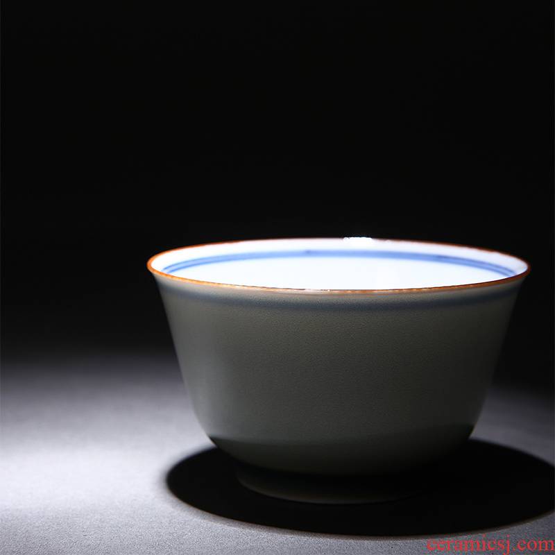 Red xin jade porcelain glaze teacup single cup sample tea cup blue cup kung fu tea cups of jingdezhen tea service