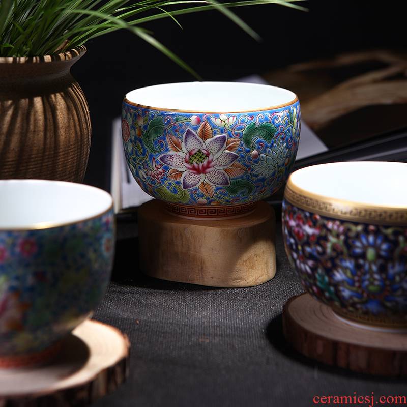 Jingdezhen ceramic cups manual hand - made pastel kung fu tea cups sample tea cup masters cup