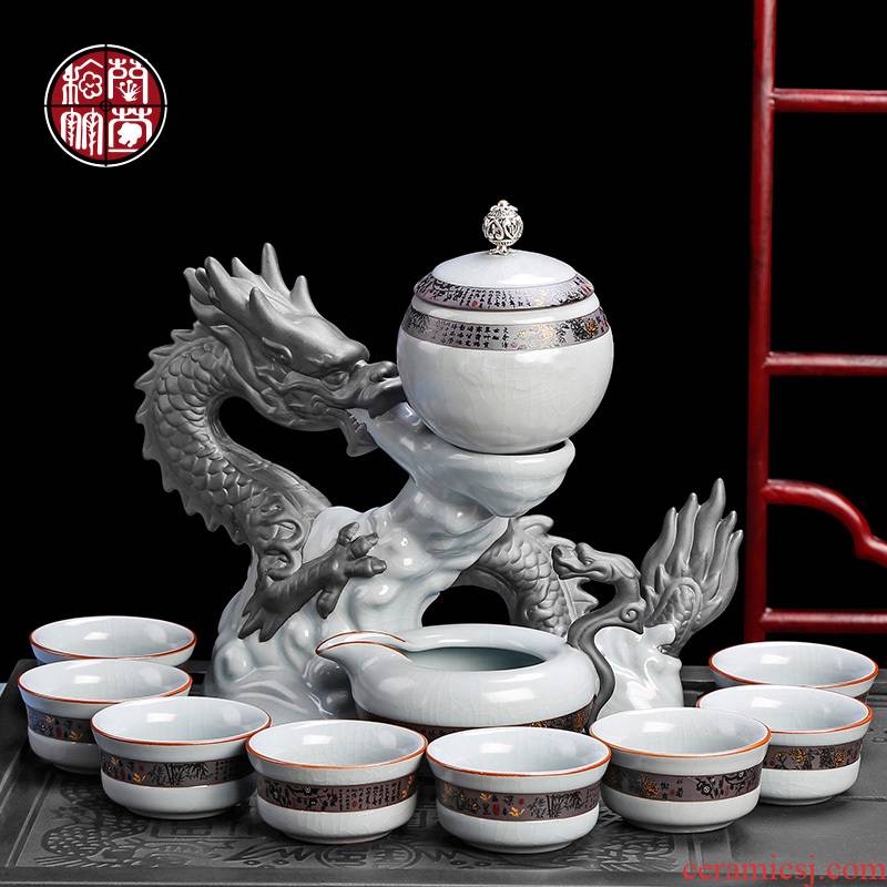 Elder brother up with semi - automatic tea set lazy creative kung fu tea cups ceramic household gift boxes office restoring ancient ways with tea
