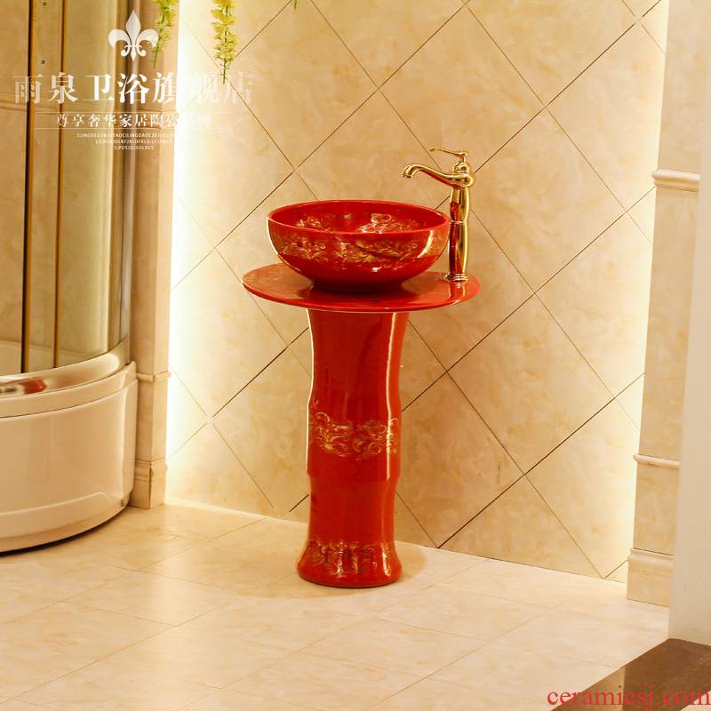 Jingdezhen art lavatory basin sink the post one lavatory basin floor ceramics column basin