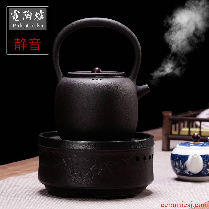 Kung fu tea kettle black pottery TaoLu boiled tea machine of Chinese style of archaize girder pot of tea tea stove household