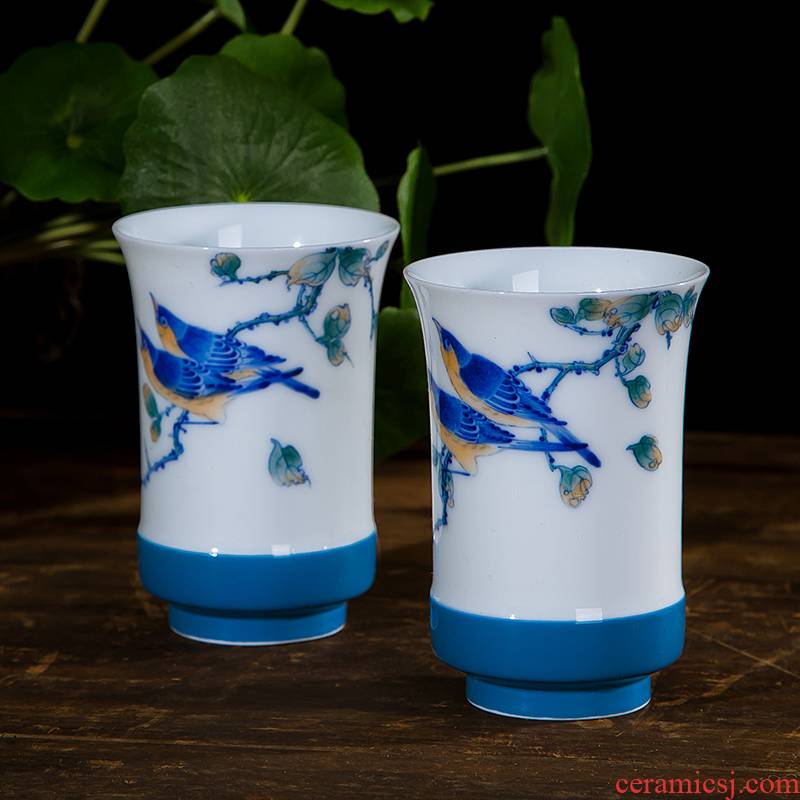 Jingdezhen ceramic cups kung fu manual sample tea cup tea business gifts cup of flower tea cup