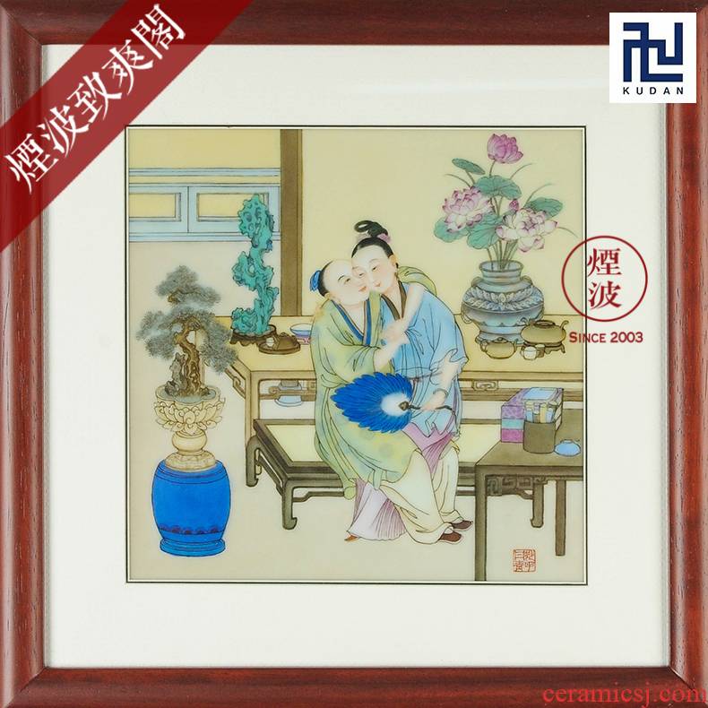 Jingdezhen nine calcinations experienced painters hand - made of ceramic 35 * 37.5 version of jin ping mei porcelain plate painting