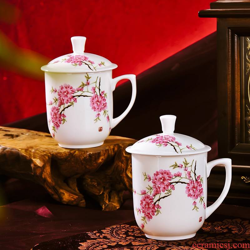 Red xin jingdezhen gifts large office with cover ceramic tea cup for cup