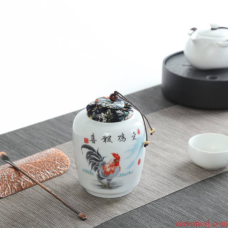 White porcelain tea pot of household ceramic POTS trumpet pu 'er travel tea caddy fixings portable mini storage sealed as cans