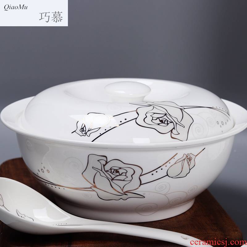 Qiam qiao mu jingdezhen porcelain tableware portfolio ipads dishes rainbow such as bowl bowl dish large household soup bowl spoon dishes