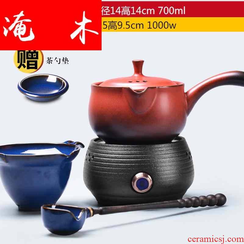 Submerged wood boiled tea machine electric ceramic tea stove domestic outfit automatic ceramic cooking bowl with lid old black tea with tea