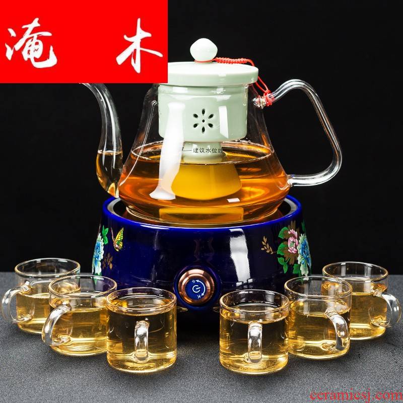Submerged wood glass boiling kettle household black tea pu 'er tea is steaming kettle electric TaoLu boiling tea stove kettle suits for