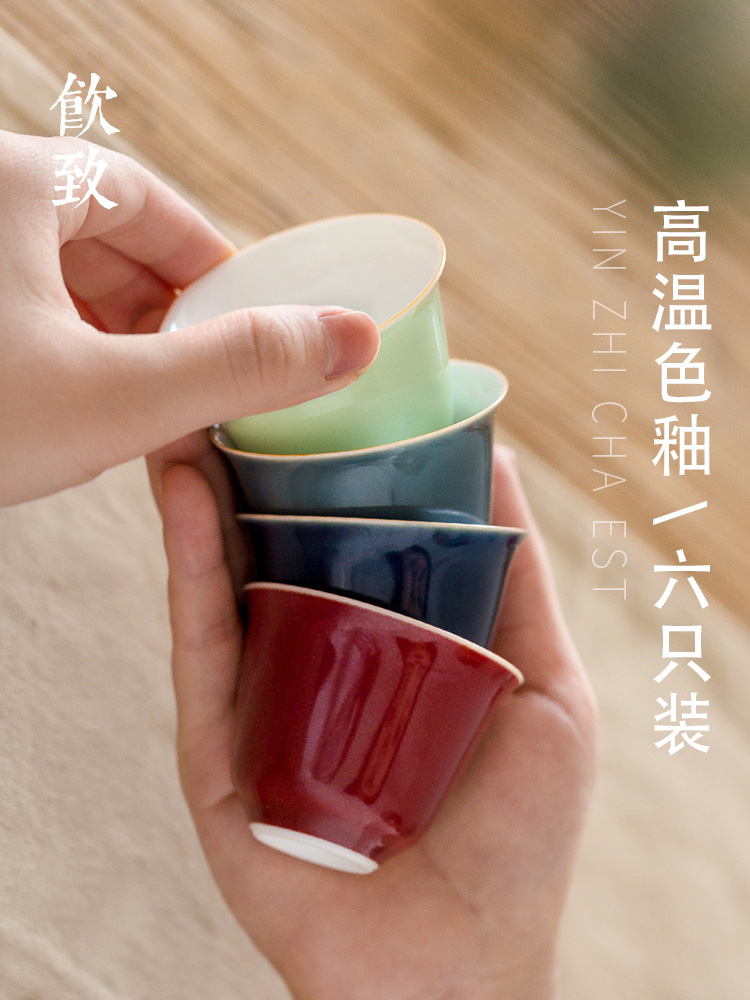 Ultimately responds to jingdezhen kung fu tea cup single color glaze small sample tea cup ceramic masters cup single CPU suits for June
