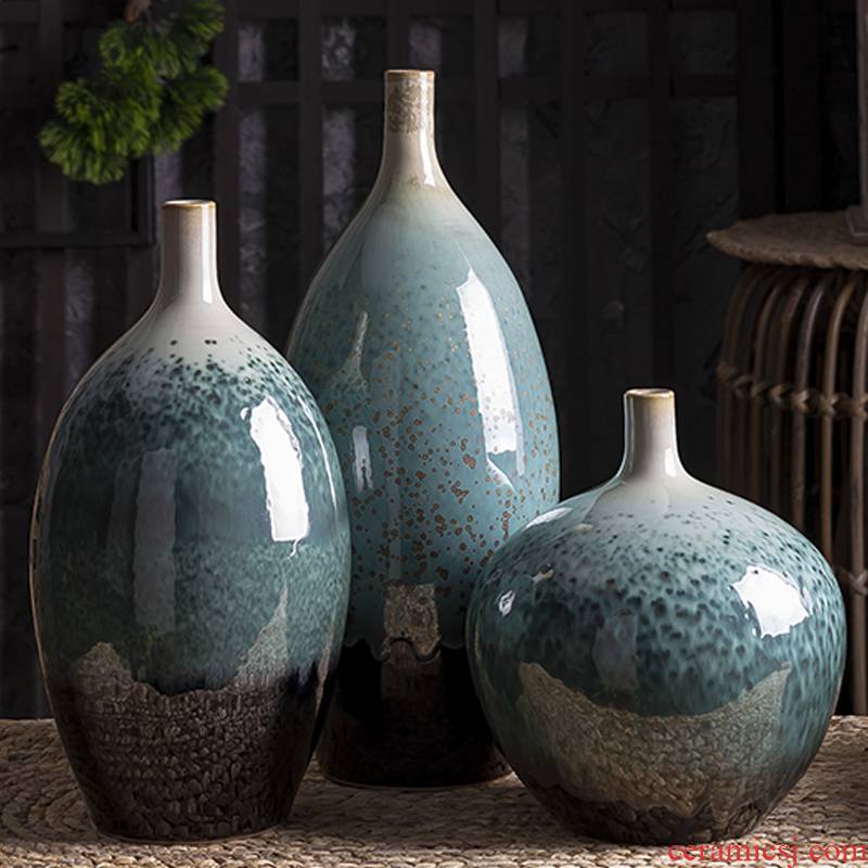 Chinese creative ceramic vase furnishing articles living room table suit household soft adornment zen simulation flower arranging flowers