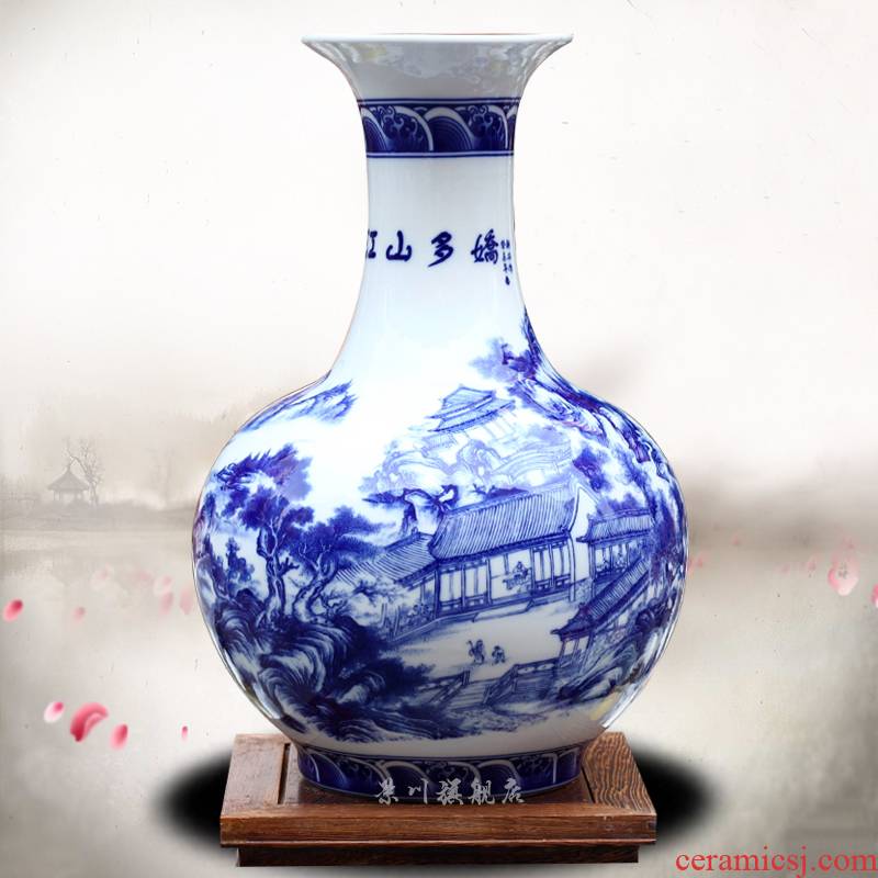 Jingdezhen ceramic jiangshan jiao more large dry flower vase household act the role ofing is tasted Chinese style living room office mesa furnishing articles