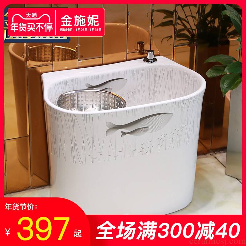 Gold cellnique ceramic wash mop pool large balcony toilet mop pool home land mop mop sink basin of whales