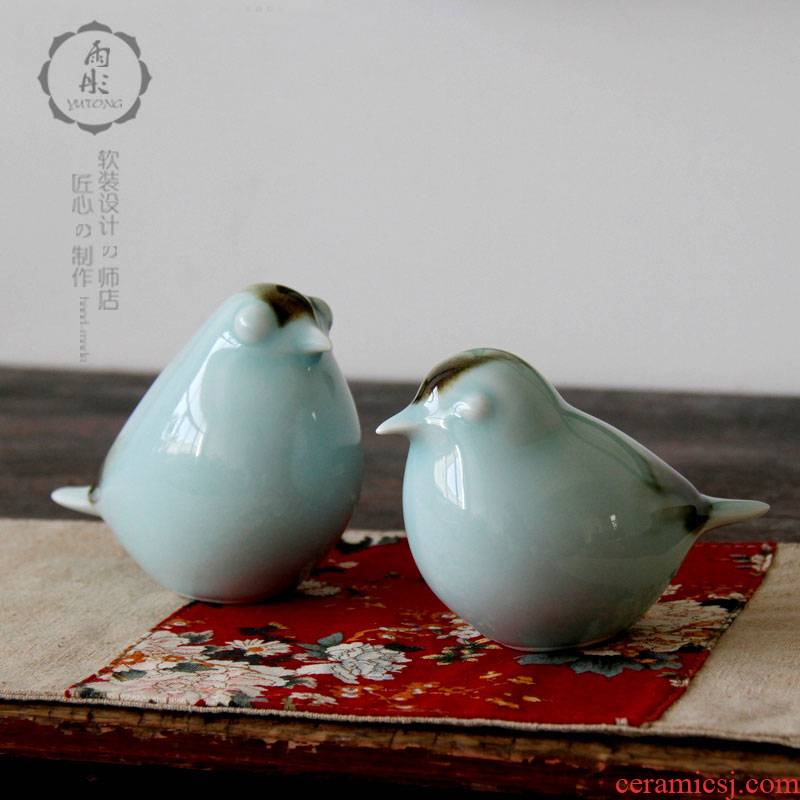Jingdezhen ceramic furnishing articles bird creative household soft outfit antique between example of new Chinese style porch decoration decoration