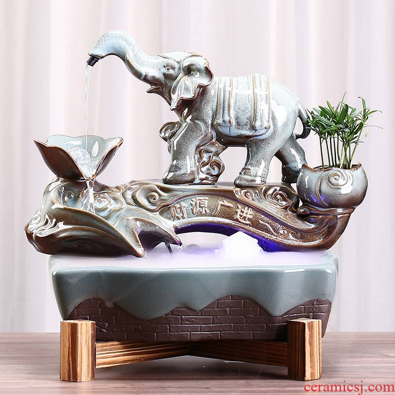 Ceramic circulating water zen home office desktop sitting room small goldfish bowl humidifying furnishing articles gifts