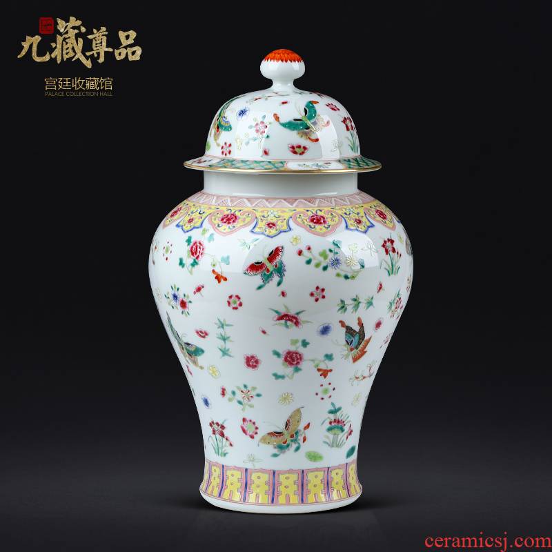 The Qing qianlong hand - made pastel pea green best butterfly tattoo the general pot of jingdezhen ceramic Chinese style living room porch decorate furnishing articles
