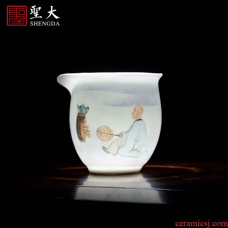 Holy big new ceramic fair keller hand - made color Fried tea character all hand jingdezhen tea accessories fair keller of tea sea