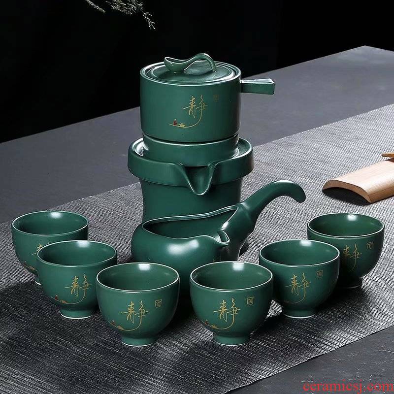 Fit the semi - automatic tea set tea household contracted lazy automatic ceramic tea set gift box set