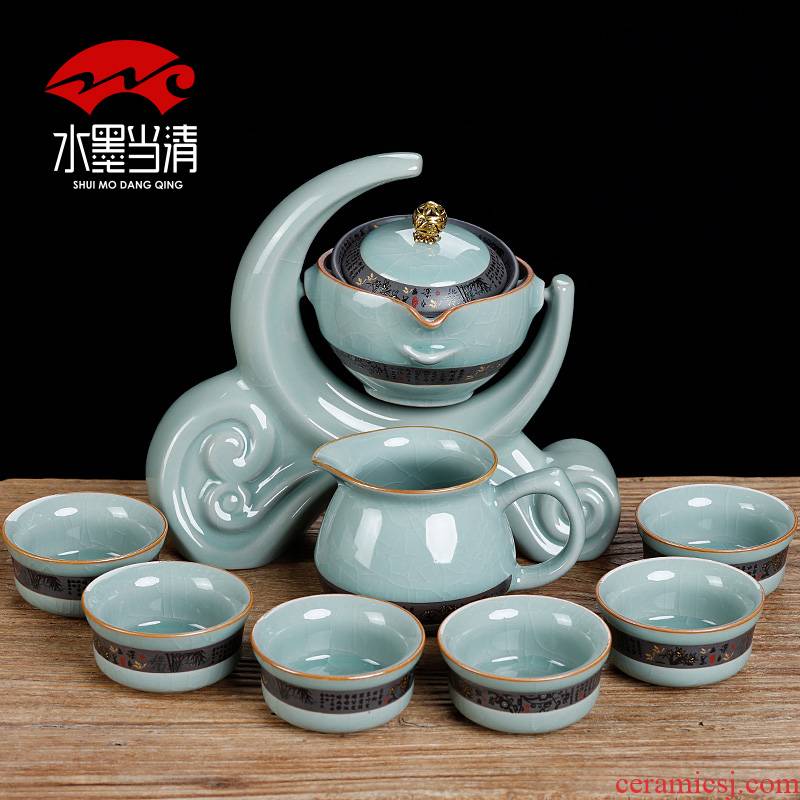 Automatically lazy blunt tea tea set office of elder brother up with ceramic creative household kung fu tea set a complete set of restoring ancient ways