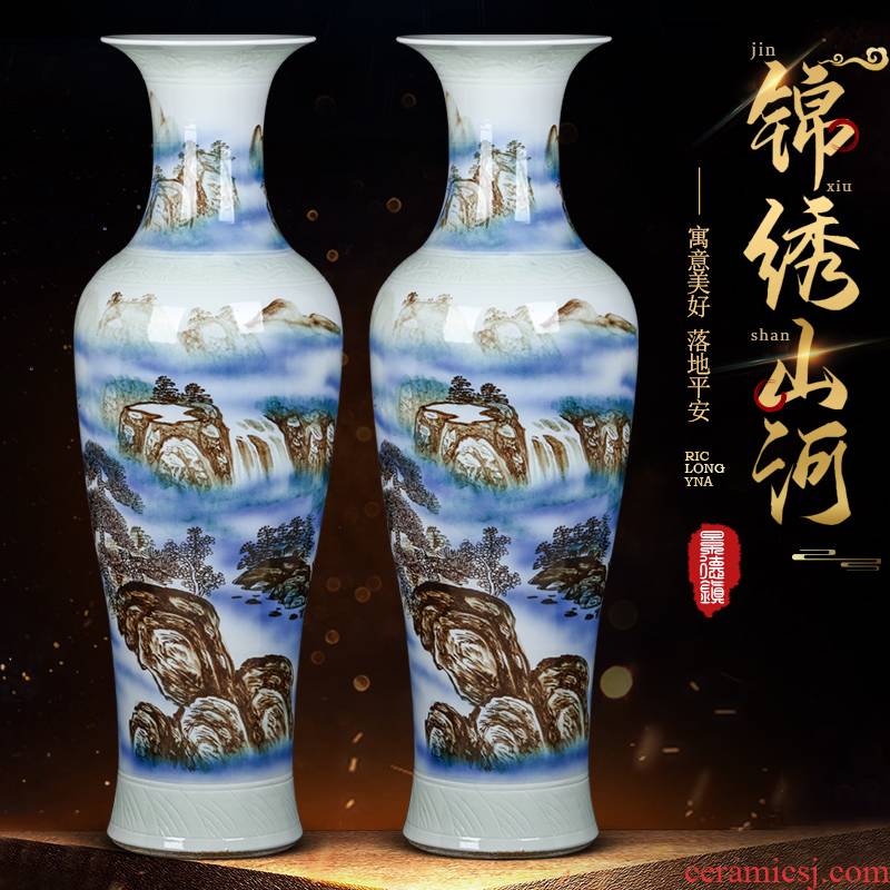 Jingdezhen ceramics of large vases, hand - made furnishing articles to heavy Chinese opening gifts large sitting room