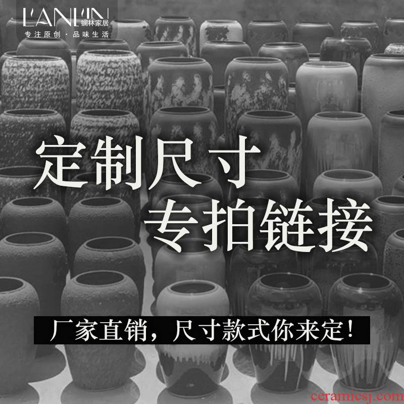 Jingdezhen ceramic vase made landing place small bottles table flower implement manual coarse pottery decoration decoration restoring ancient ways