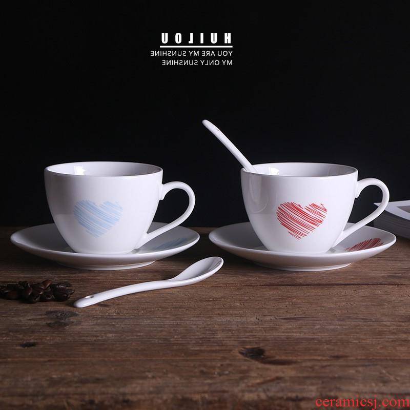 The kitchen creative ceramic keller cup hotel coffee cups and saucers spoons sets can be customized LOGO