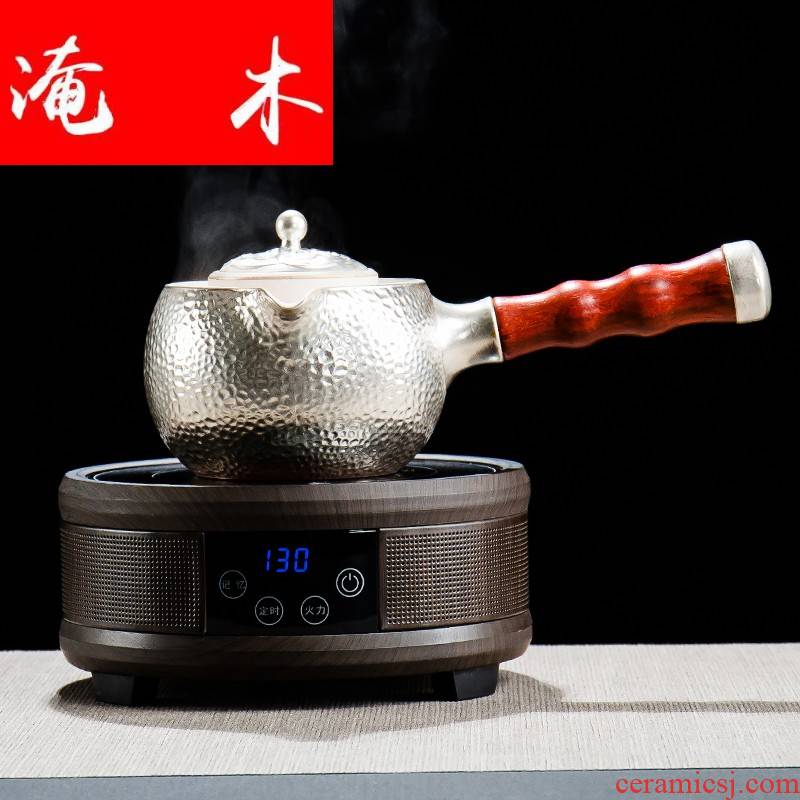 Submerged wood tasted silver gilding craft ceramic boiling tea tea is a Japanese side the pot of tea teapot TaoLu household electric electricity