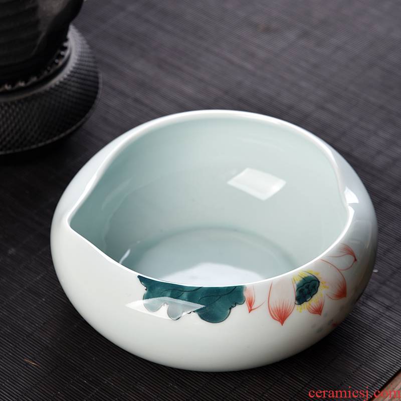 Hui shi tea to wash large ceramic household tea tea accessories writing brush washer bowl cups ashtray pot water to wash