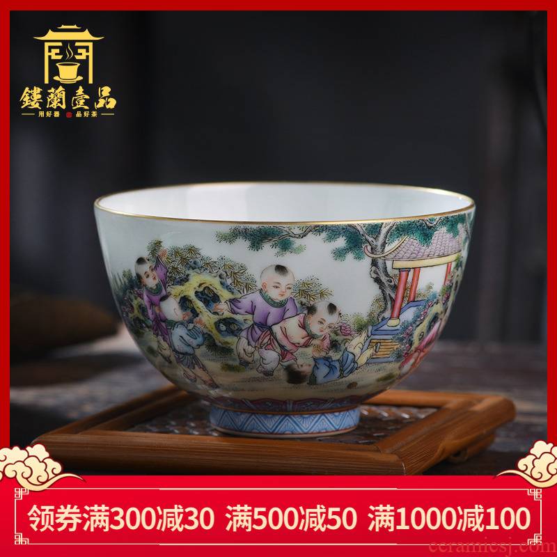 All hand - made pastel lad large master cup of jingdezhen ceramics kung fu tea set single cup home tea cup bowl