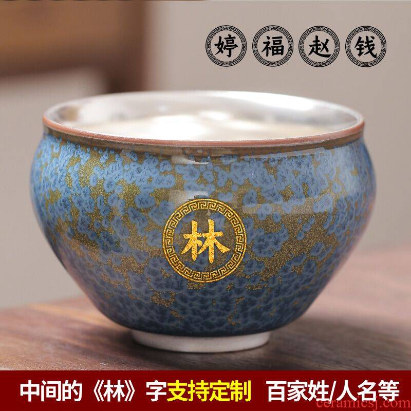 Floating cui aquamarine ceramic kung fu tea master cup sample tea cup single cup large silver single coppering. As silver cup restoring ancient ways