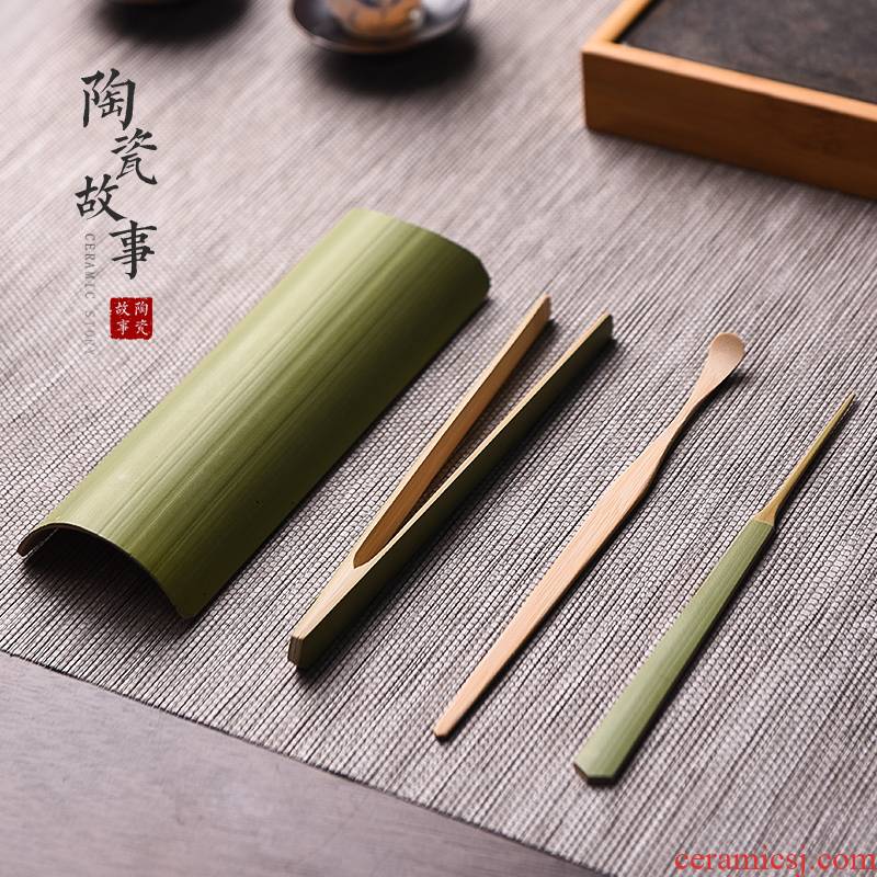 Ceramic checking bamboo tea story is ChaGa ChaBo ChaZhen four dresses kung fu tea accessories 6 gentleman