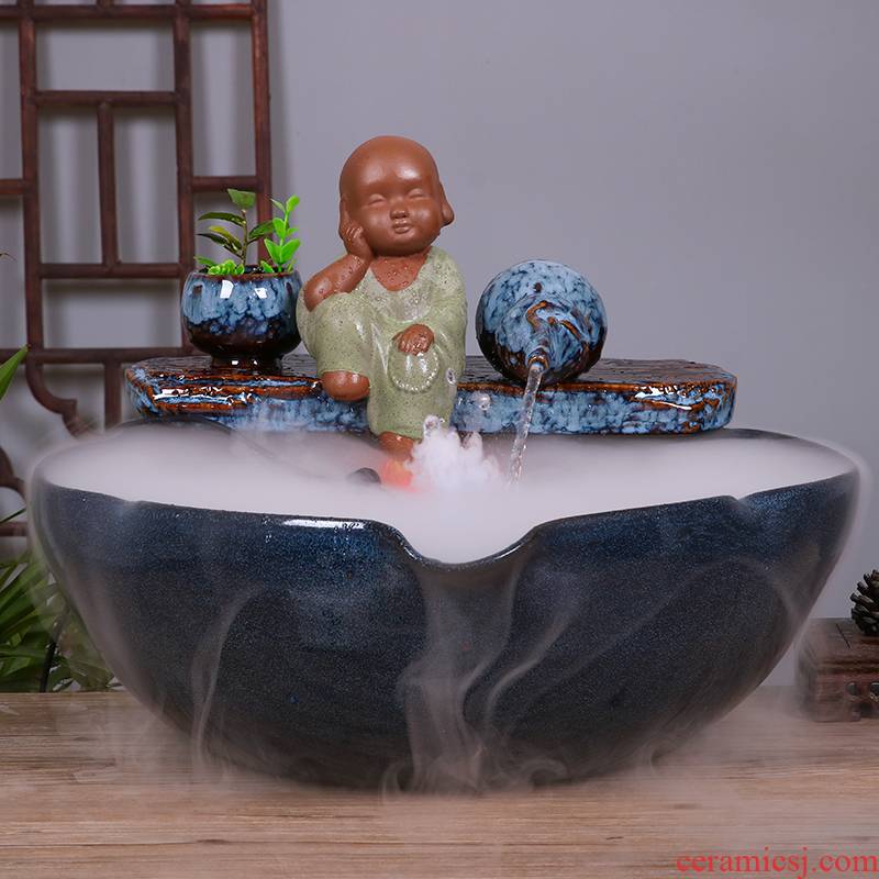 Jingdezhen ceramic tank sitting room place office desktop water tank atomizing humidifier household