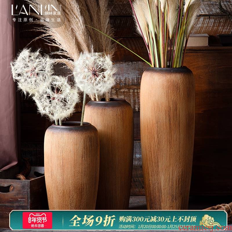 Jingdezhen ceramic vases, new Chinese style restoring ancient ways is nostalgic zen dried flowers flower arrangement sitting room adornment landing big furnishing articles