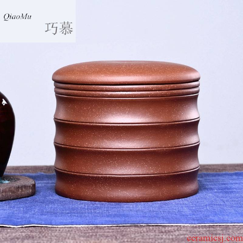 Qiao mu big code and manual sealing last come to yixing purple sand tea pot of tea, bamboo a jin of pu - erh tea storage tank