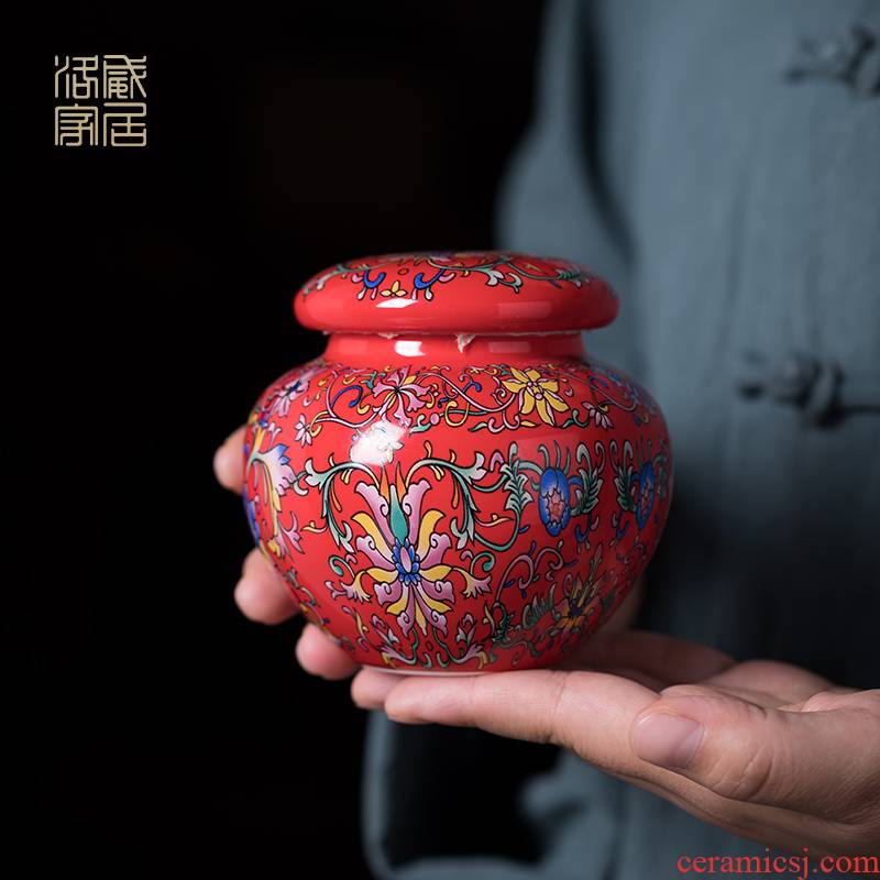 Blower, enamel see China ceramic pot Chinese wind restoring ancient ways caddy fixings storage tanks, small seal pot pot
