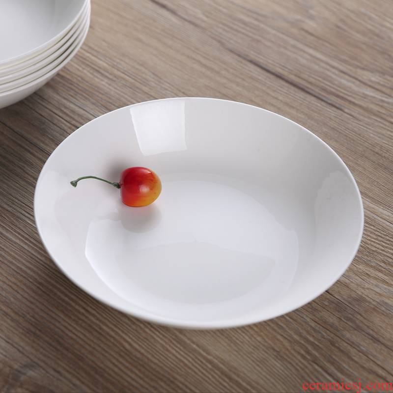 Ceramic tableware ipads porcelain dish plate of jingdezhen Ceramic white household utensils FanPan cold dish dish deep dish dried fruit plate