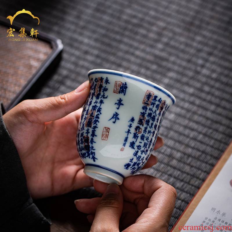 Maintain master cup single CPU hand - made porcelain teacup pure manual jingdezhen fragrance - smelling cup handicraftsmen calligraphy small tea cups