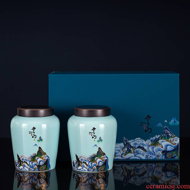 High - end ceramic tea pot empty box gift box jar sealed as cans of food grade dried fruit dried tangerine or orange peel of grain storage tanks