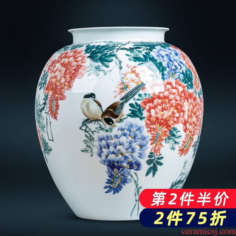 Jingdezhen ceramics hand - made gulp decorative vase sitting room of Chinese style household porcelain exhibition hall office furnishing articles