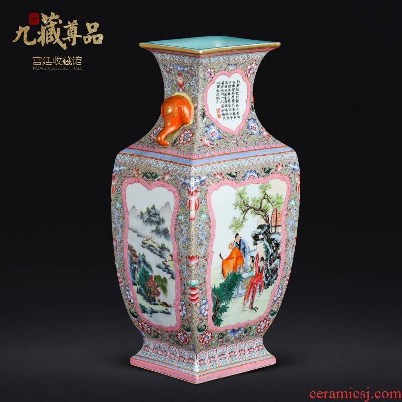 Jack the qing qianlong GuYueXuan window landscape with Chinese style living room decoration vase of jingdezhen ceramics furnishing articles