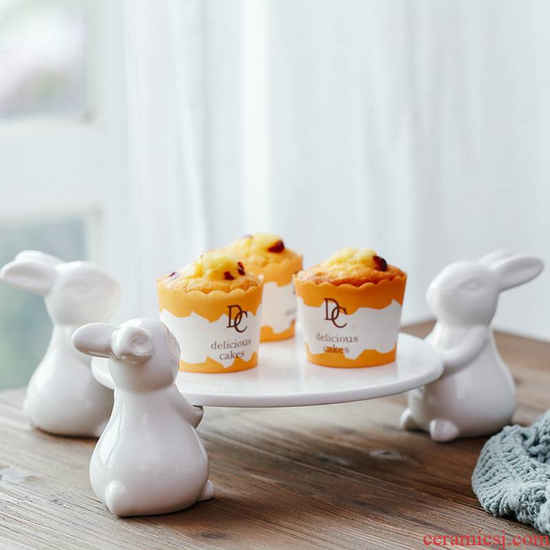 The kitchen export Italy, lovely rabbit dessert ceramic fruit bowl creative household afternoon tea heart pan cakes