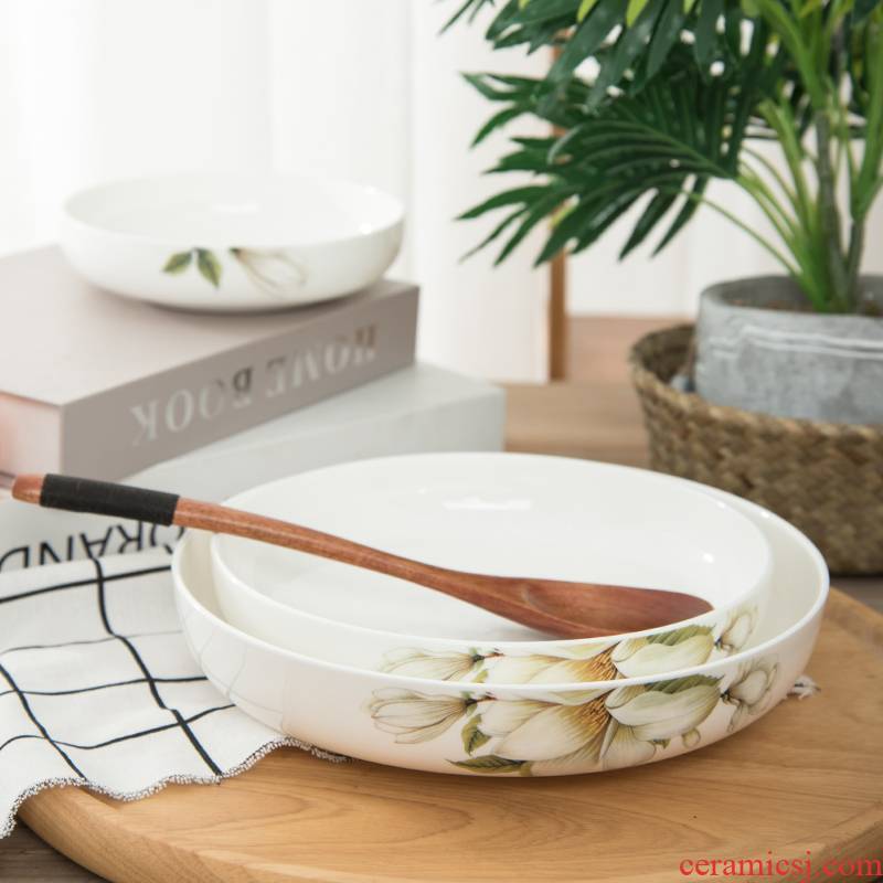 Jingdezhen ceramic plate suit ceramic creative household contracted dish dish dish deep dish soup plate fruit plates