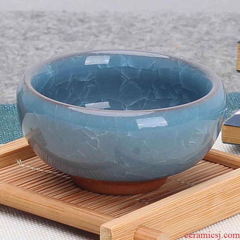 Hui shi cups - ice to crack the shallow lake blue ceramic cup your up with small sample tea cup ice crack cup glass ye, blue and white porcelain