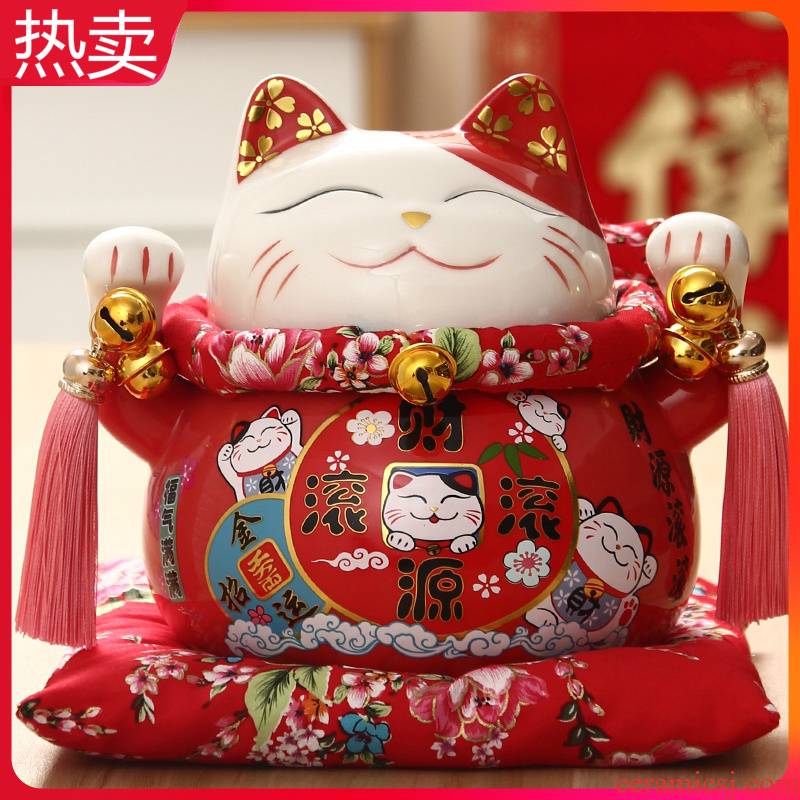 10 inch wave plutus cat furnishing articles large open a gift shop furnishing articles, lovely ceramic creative gift to the checkout counter