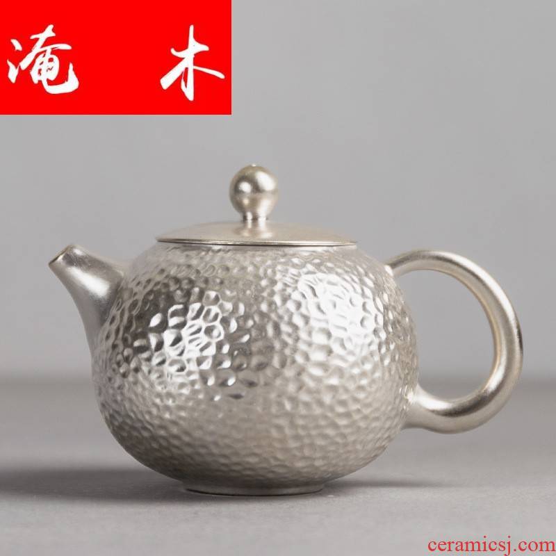 Submerged wood jingdezhen ceramics by hand little teapot jade teapot 925 sterling silver mud CiHu coppering. As silver kung fu tea tea
