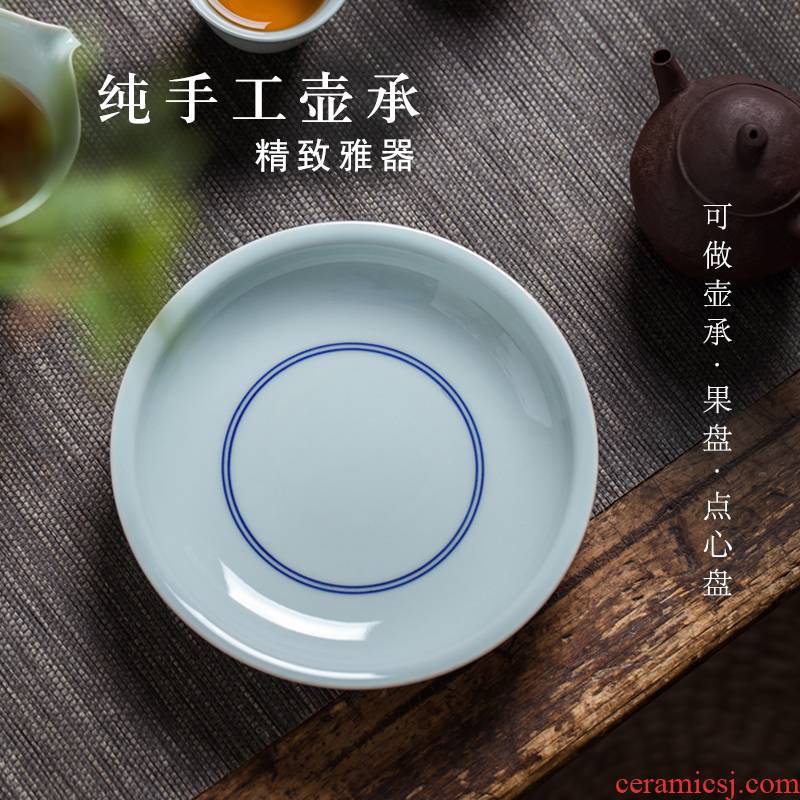 Checking out ceramic pot bearing antique green dry film mercifully machine compote snack plate of a pot pad water tea bearing restoring ancient ways