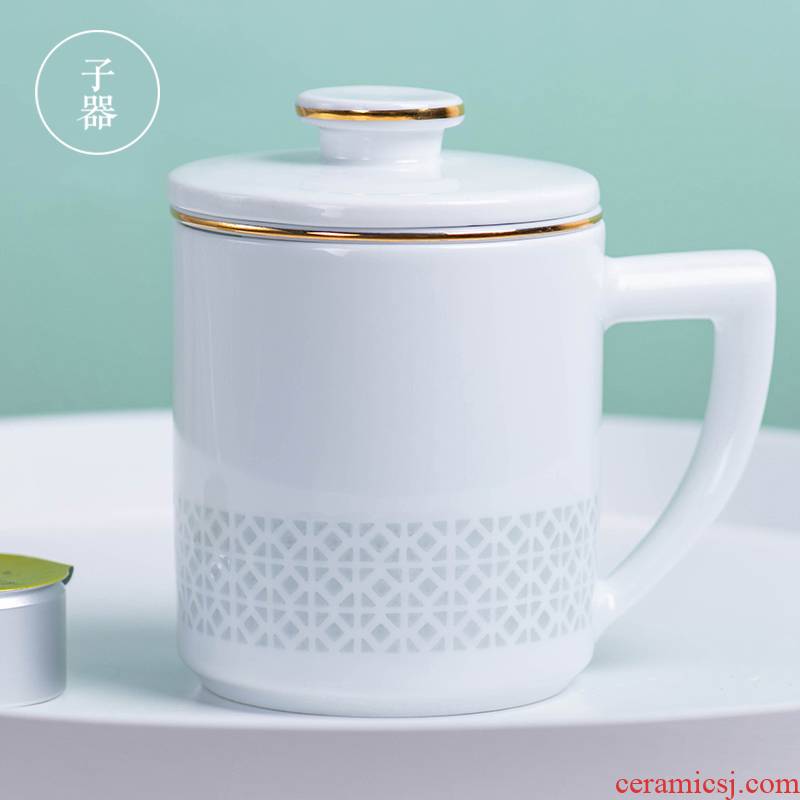 Jingdezhen and exquisite ceramic cup northern wind mark cup with the filtration separation office business tea cup