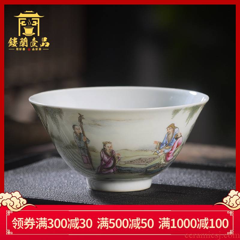 Jingdezhen ceramic all hand - made pastel literati, the master cup from the list of individual large tea cup